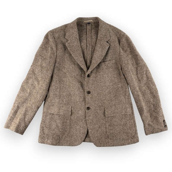 J.Crew Kenmare Blazer Mens 44R Brown Wool Herringbone Tweed Sport Coat Moon